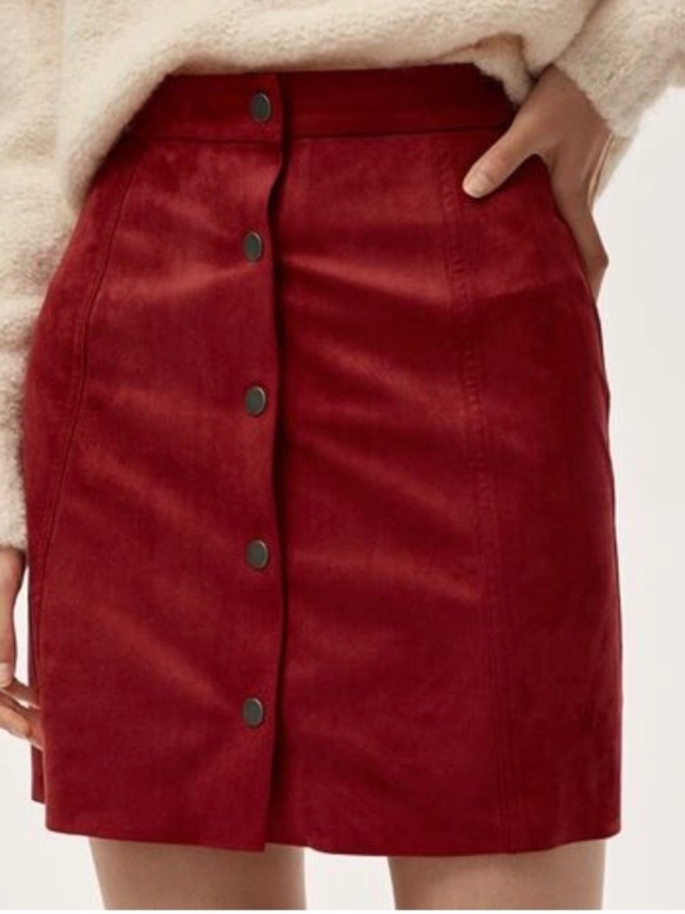 Wilfred Free A Line faux suede Centinela Skirt Size 0